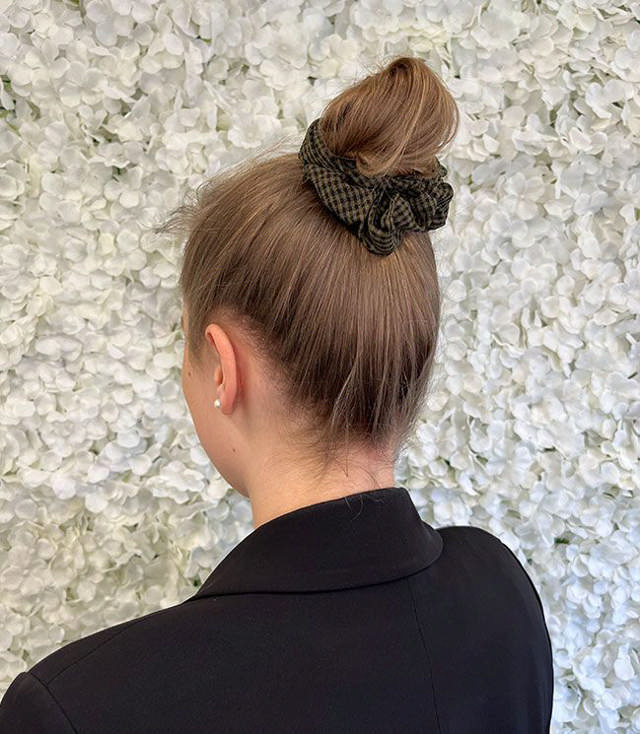 JA-NI Hair Accessories - Hair Scrunchies, The Army Thin Checkered