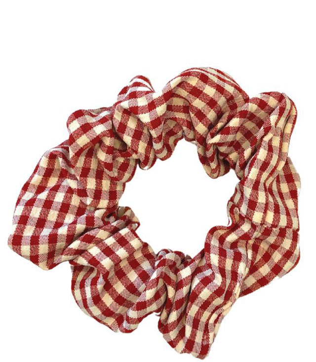 JA-NI Hair Accessories - Hair Scrunchies Small, The Red Thin Checkered